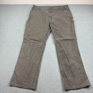 Dickies Pants Men‎ 42X32 Gray Denim Carpenter Heavy Cotton Hammer Loop Work Wear